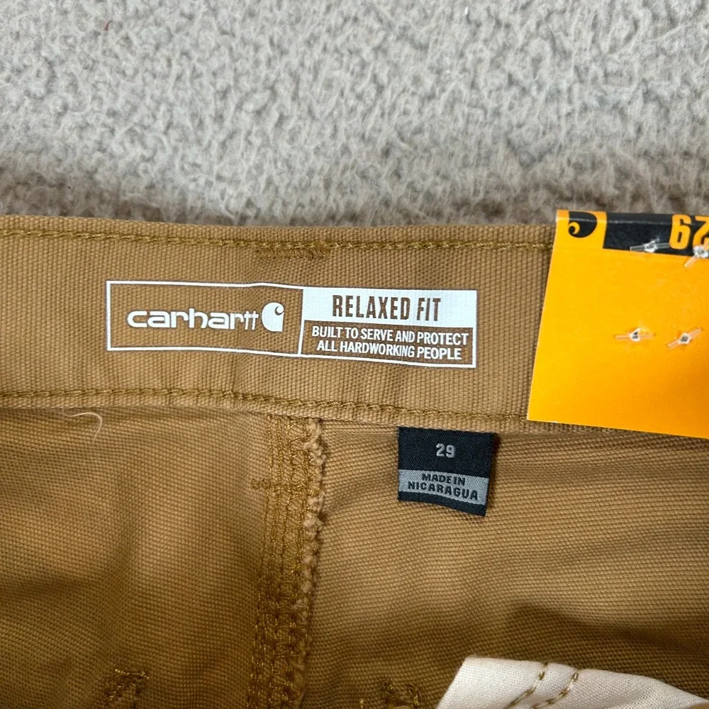 Carhartt Mens 29 Rugged Flex Relaxed‎ Fit Canvas Work Short Tan B52514-M 10